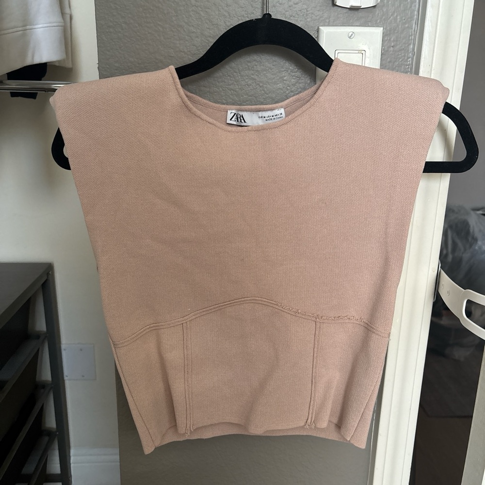 Zara Women's Pink Sleeveless Top